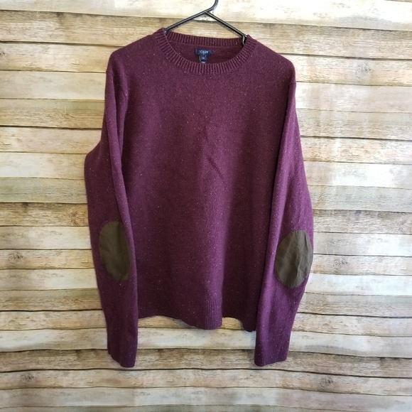 J Crew Lambswool Sweater Elbow Patches XL Slim - Picture 1 of 5